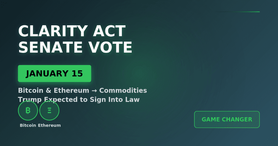 CLARITY Act Senate Vote Set for January 15: What It Means for Bitcoin and Crypto